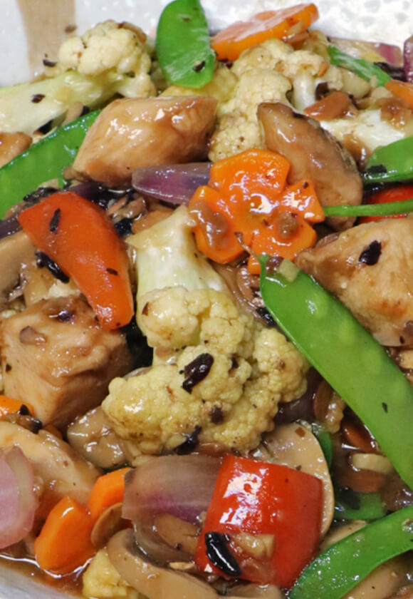 Chicken and Vegetables in Black Bean Sauce