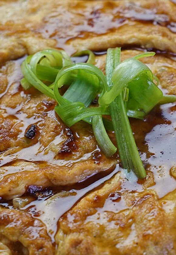 Egg Foo Yong with Chicken Strips